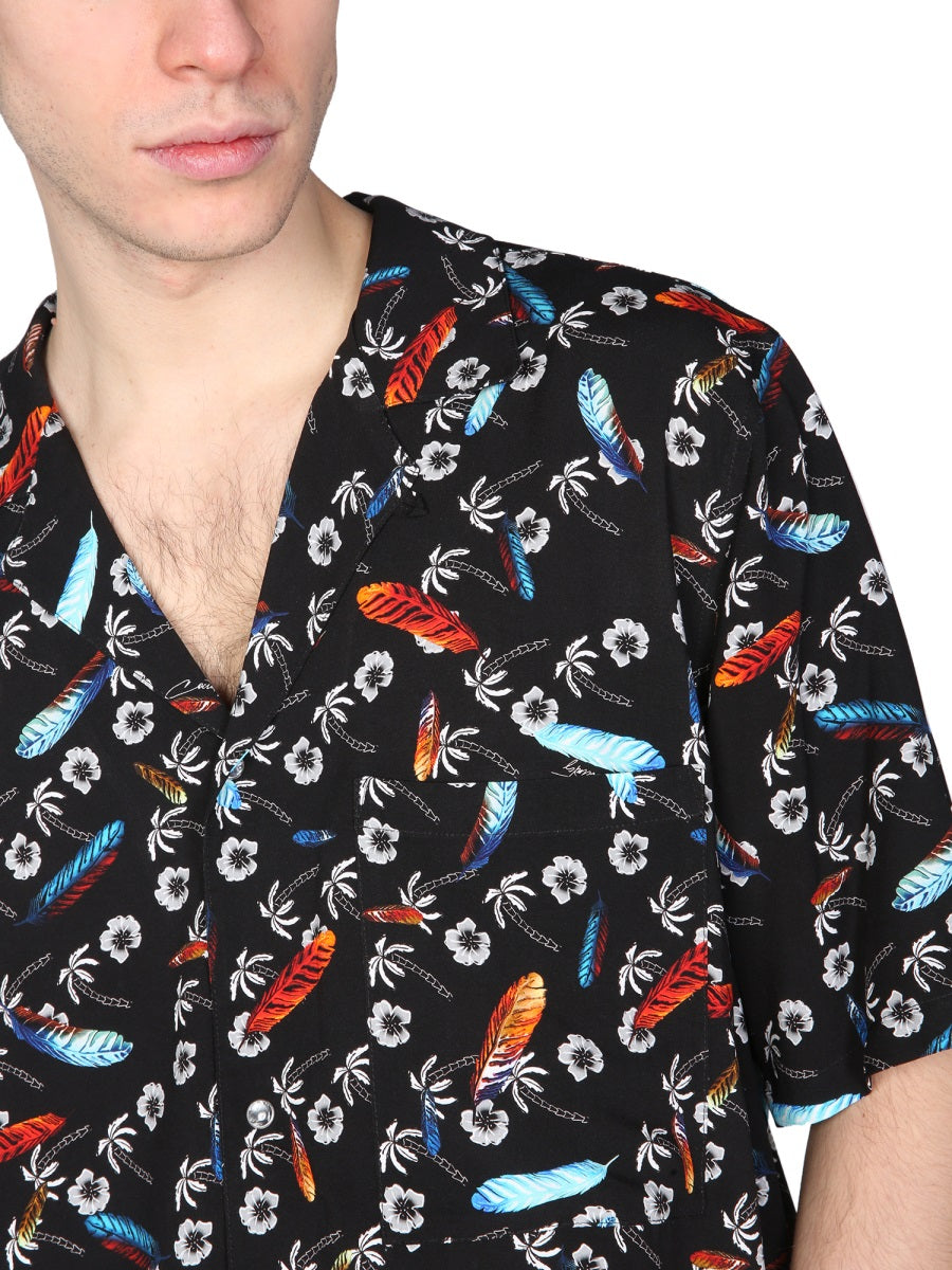 MARCELO BURLON Classic Collar Hawaiian Shirt for Men