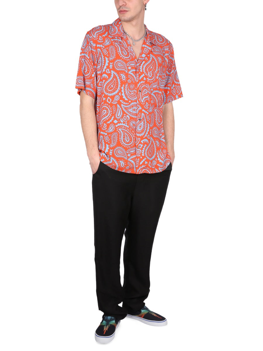 MARCELO BURLON Paisley Bowling Collar Shirt for Men