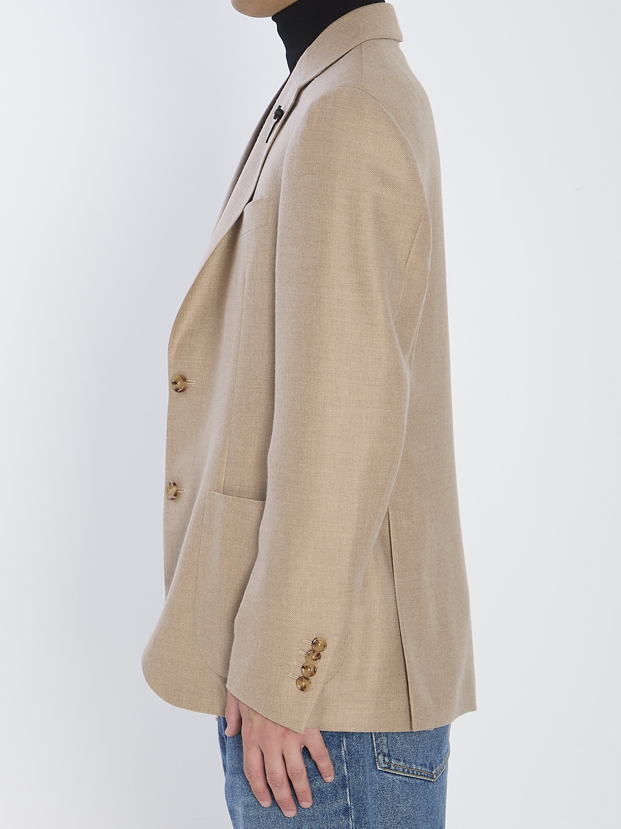 LARDINI Single-Breasted Cashmere Jacket - Size 48