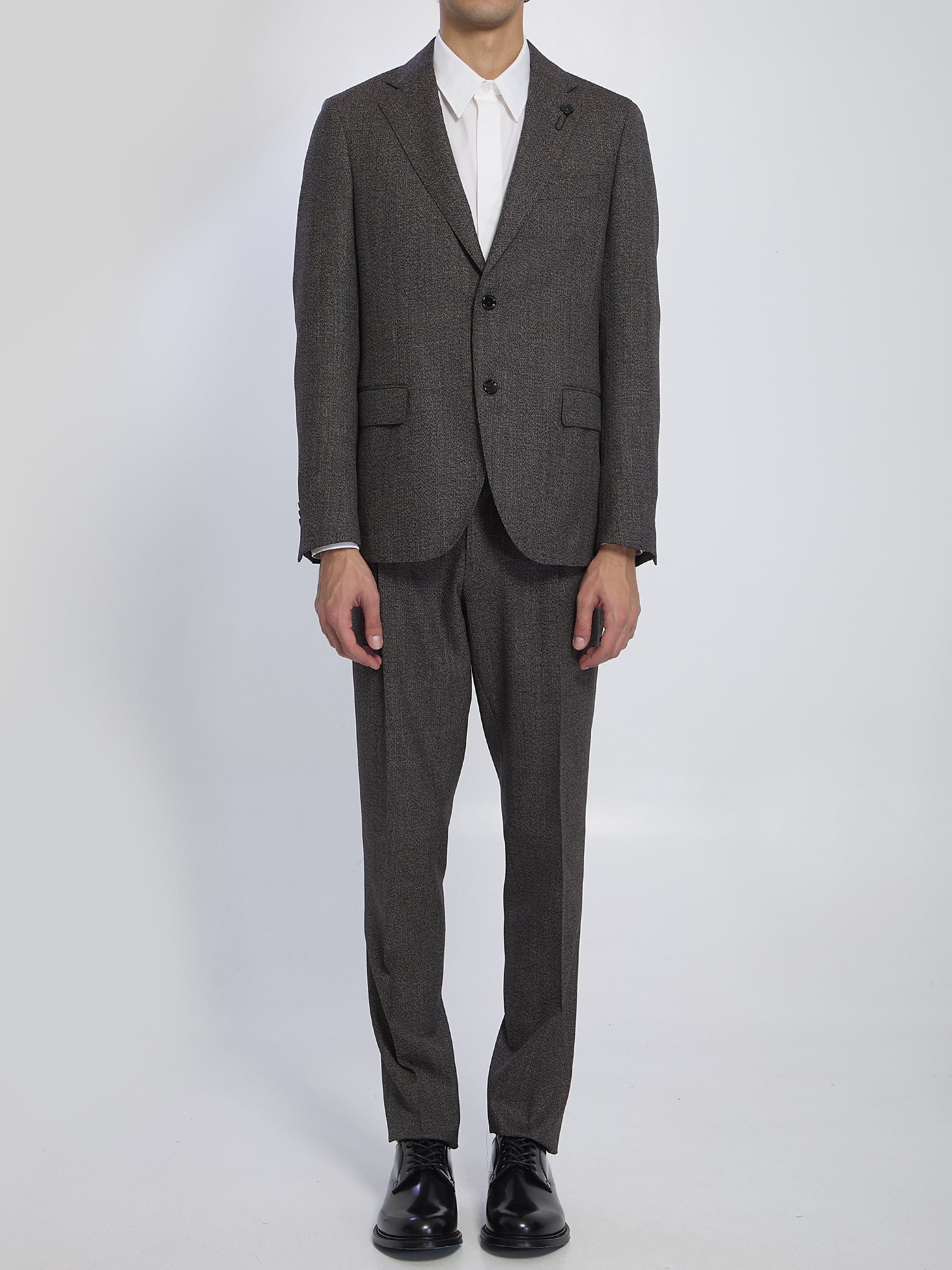 LARDINI Single-Breasted Virgin Wool Suit - Size 48 IT