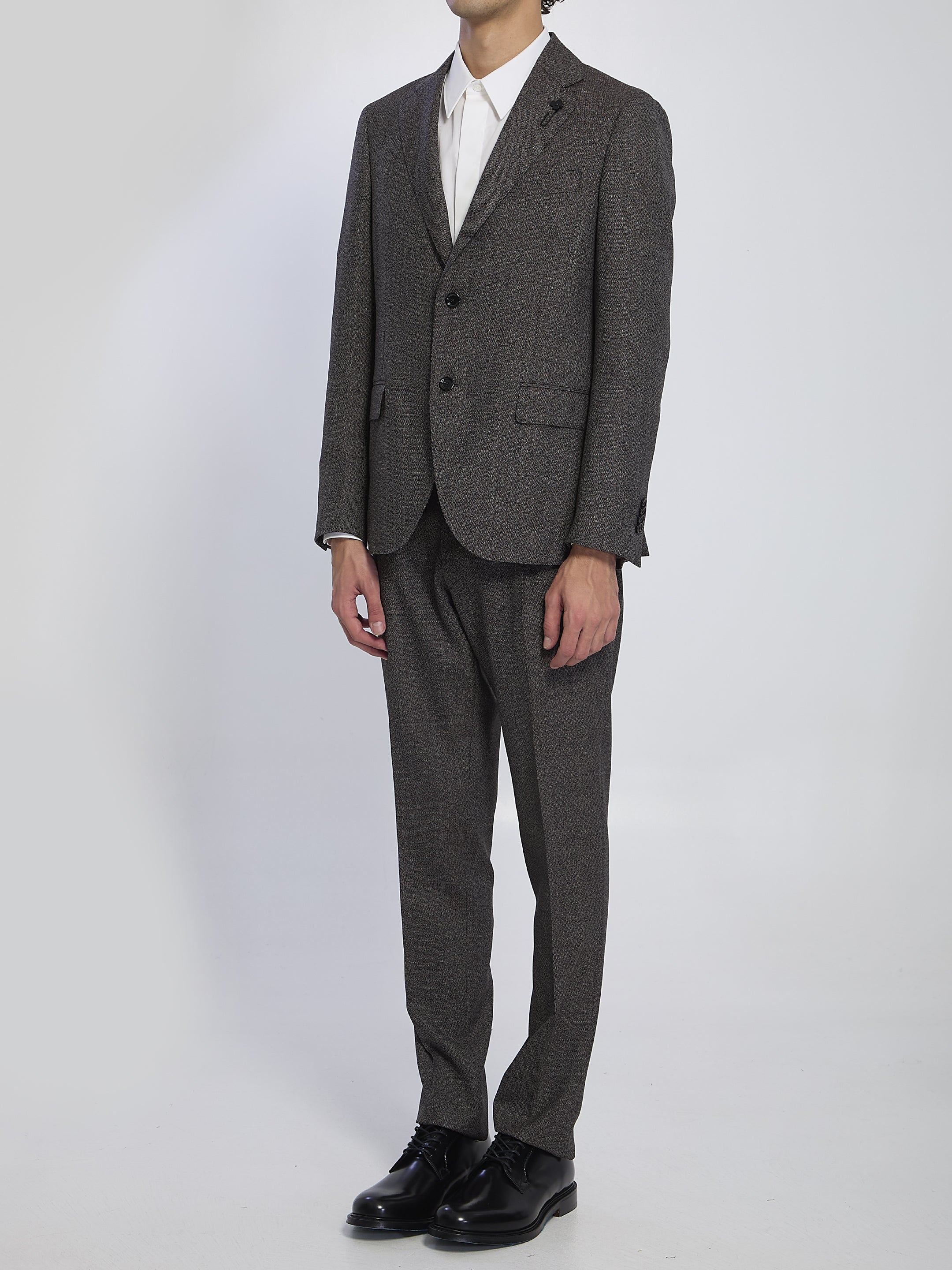 LARDINI Single-Breasted Virgin Wool Suit - Size 48 IT