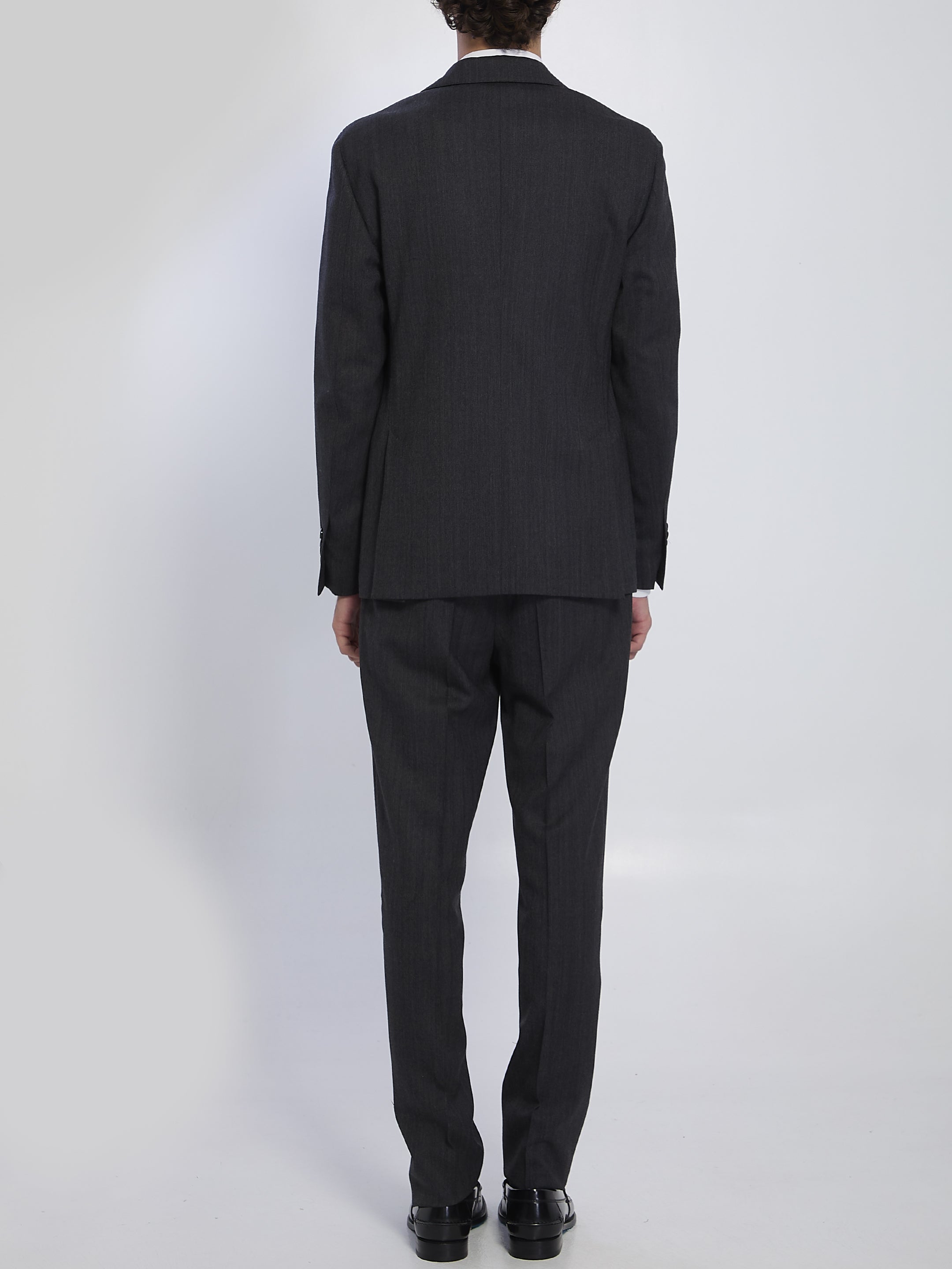 LARDINI Single-Breasted Virgin Wool Suit - Size 48