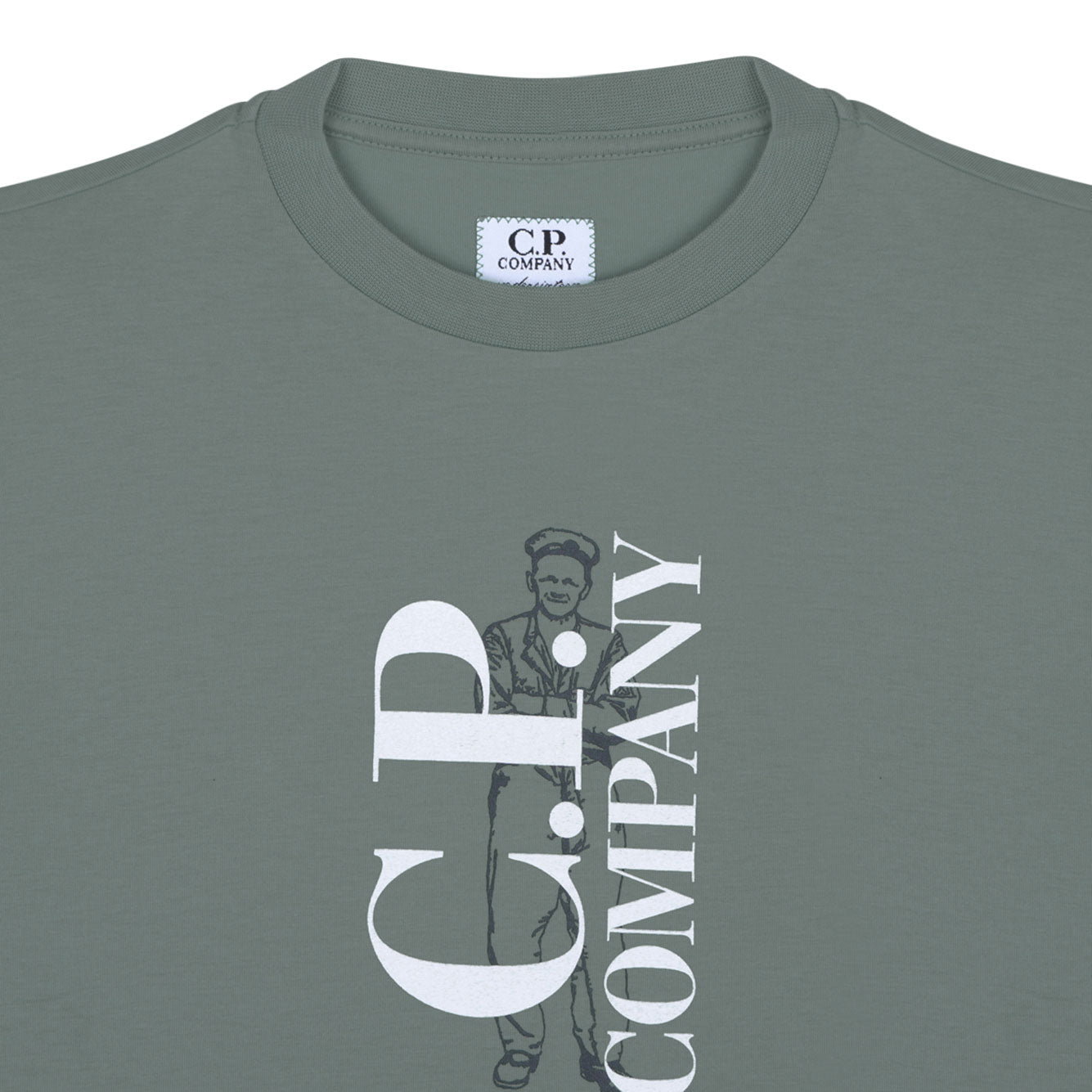C.P.COMPANY KIDS Military Green Mini Cotton T-Shirt for Boys