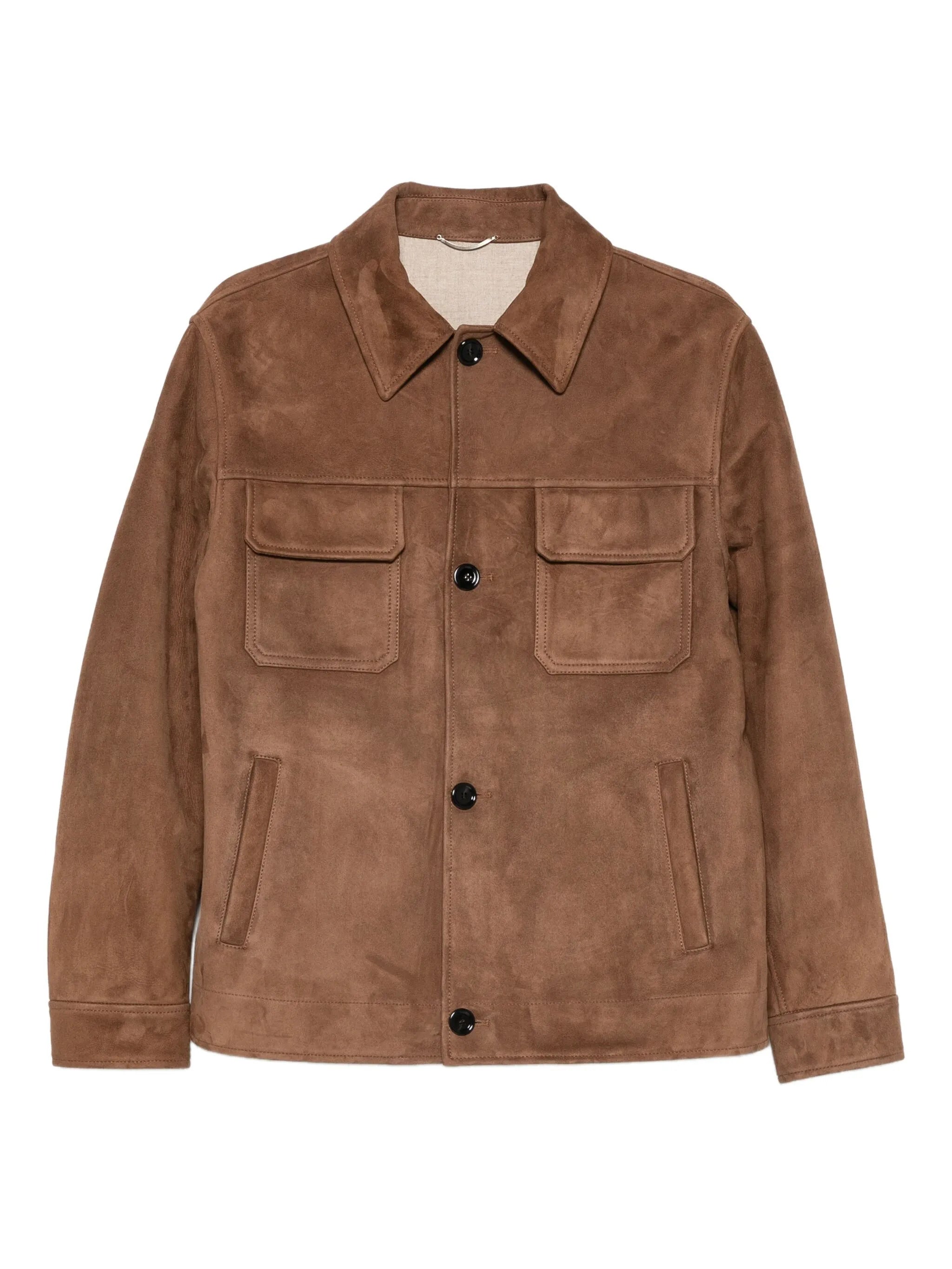 LARDINI Men's Suede Jacket with Button Closure - FW25