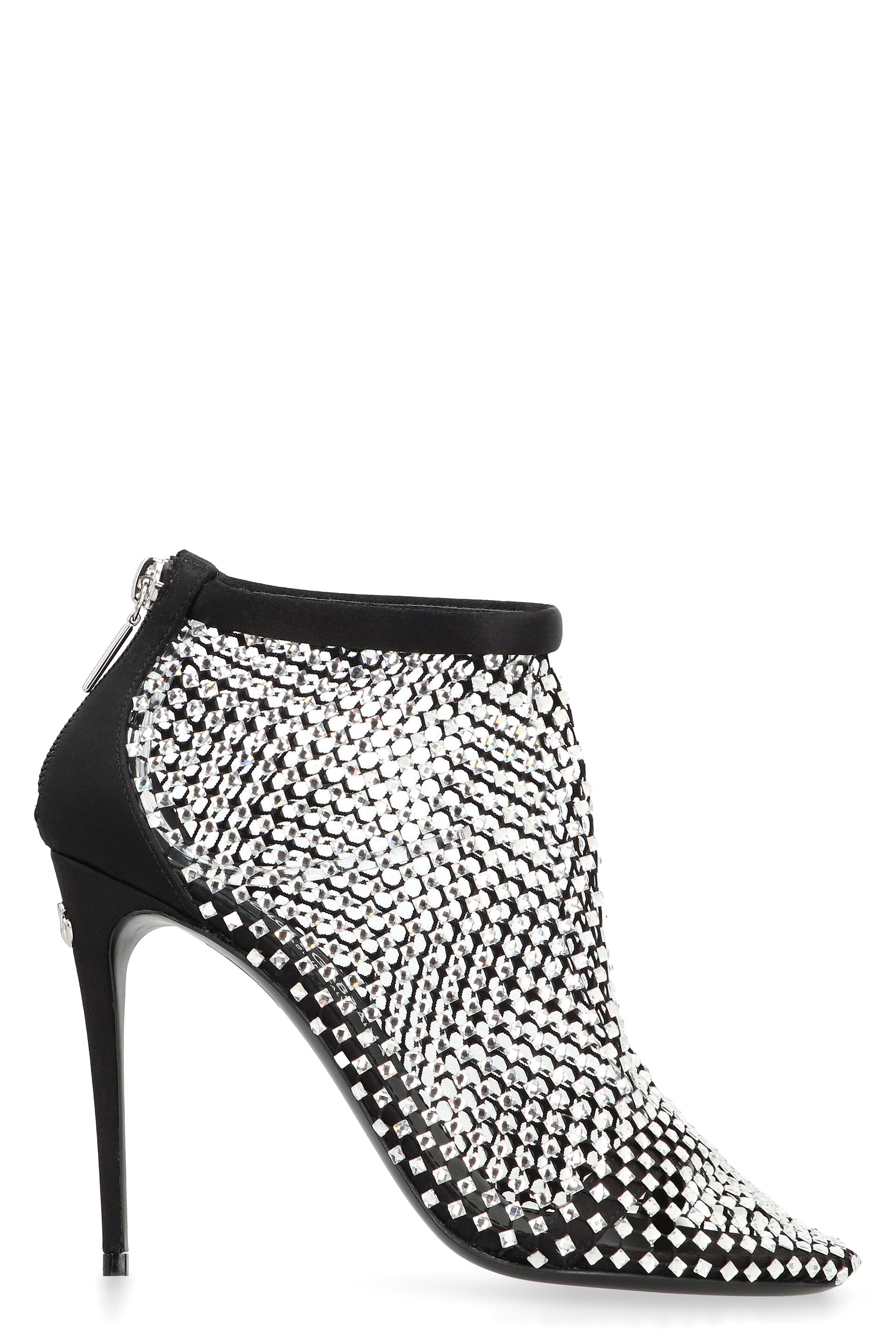 DOLCE & GABBANA Satin Pumps with Rhinestones - Women's Stiletto Heels