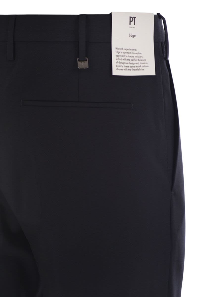 PT01 Men's Stretch Wool Trousers - Tailored Fit