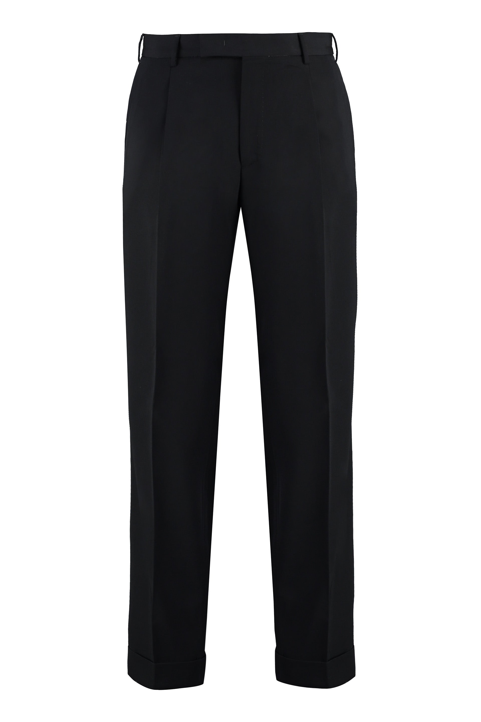 PT01 Men's Virgin Wool Trousers with Roll-Up Cuffs