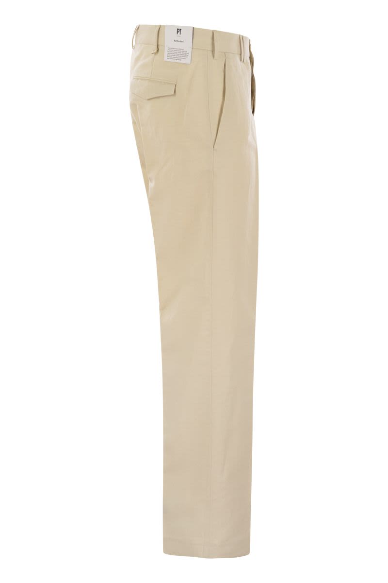 PT TORINO Men's Straight-Leg Cotton-Linen Trousers