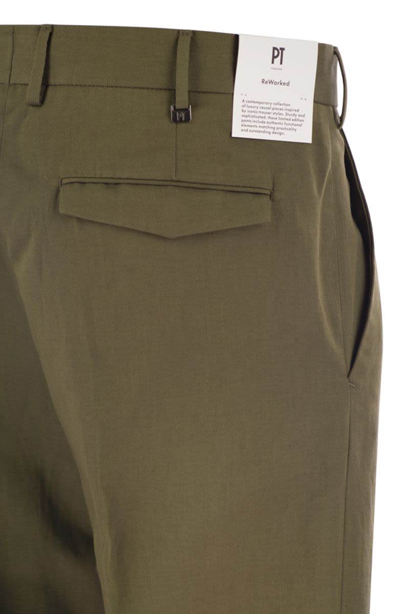 PT TORINO Cotton-Linen Straight-Leg Trousers for Men