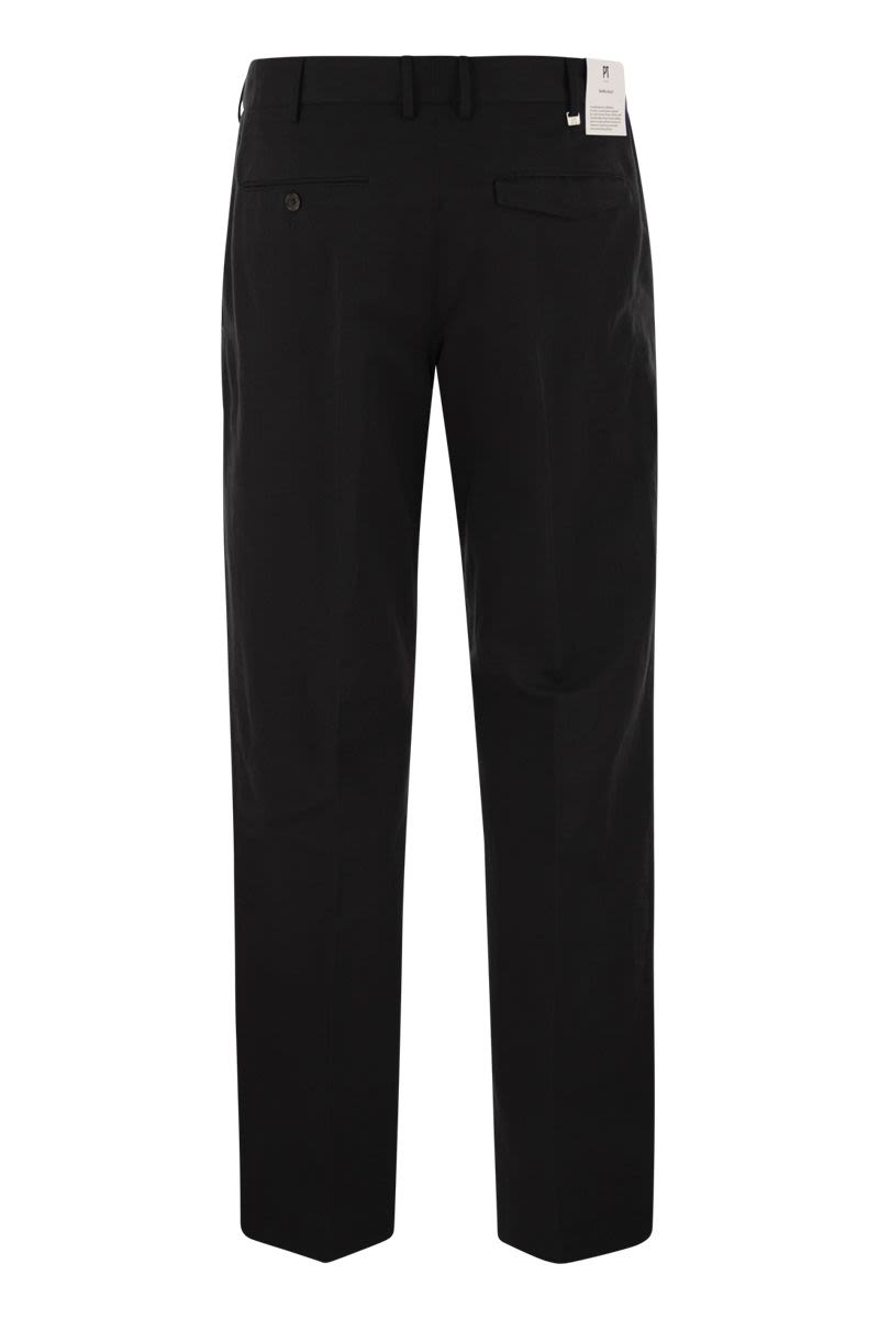 PT TORINO Straight-Leg Cotton Linen Trousers