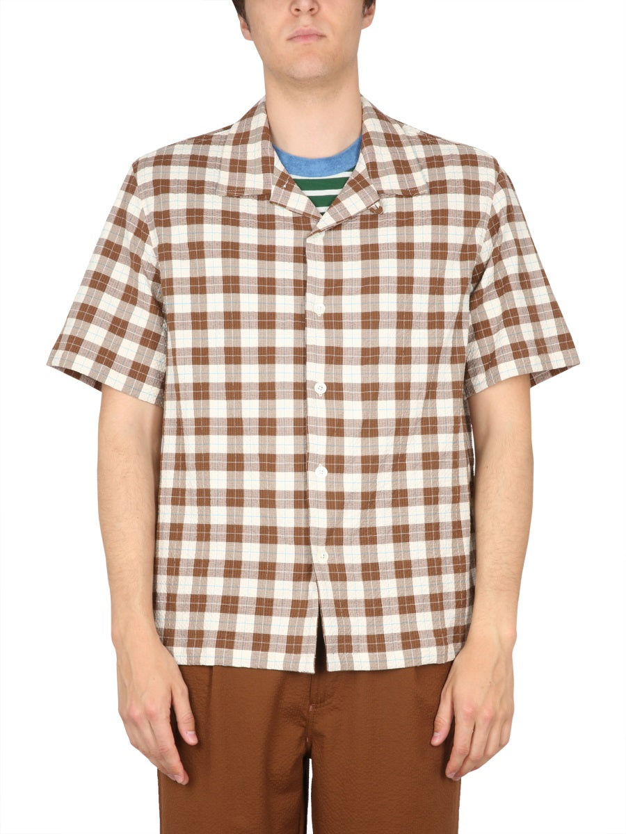 HOWLIN Classic Bowling Neck Button-Up Shirt for Men