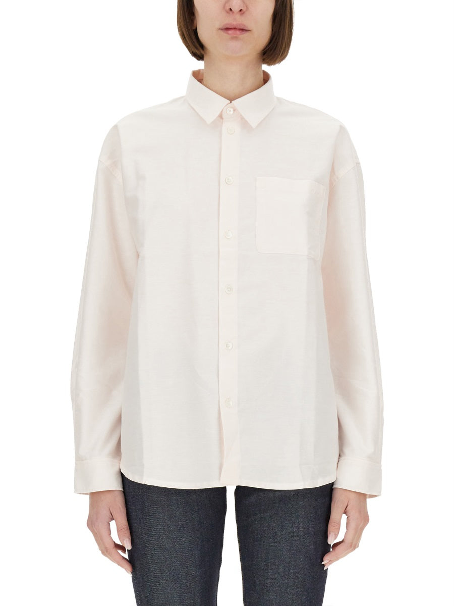 A.P.C. Boyfriend Cotton Shirt with Front Pocket