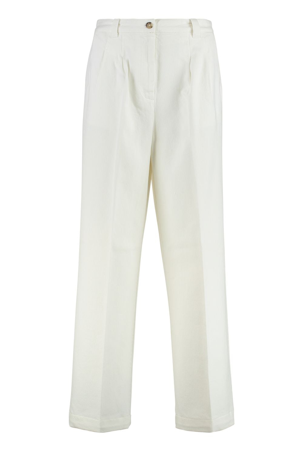 A.P.C. Wide Leg Cotton Blend Trousers