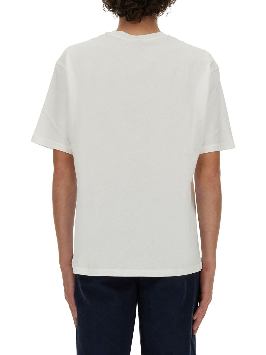 A.P.C. Men's Boxy Micro Logo Cotton Crew-Neck T-Shirt