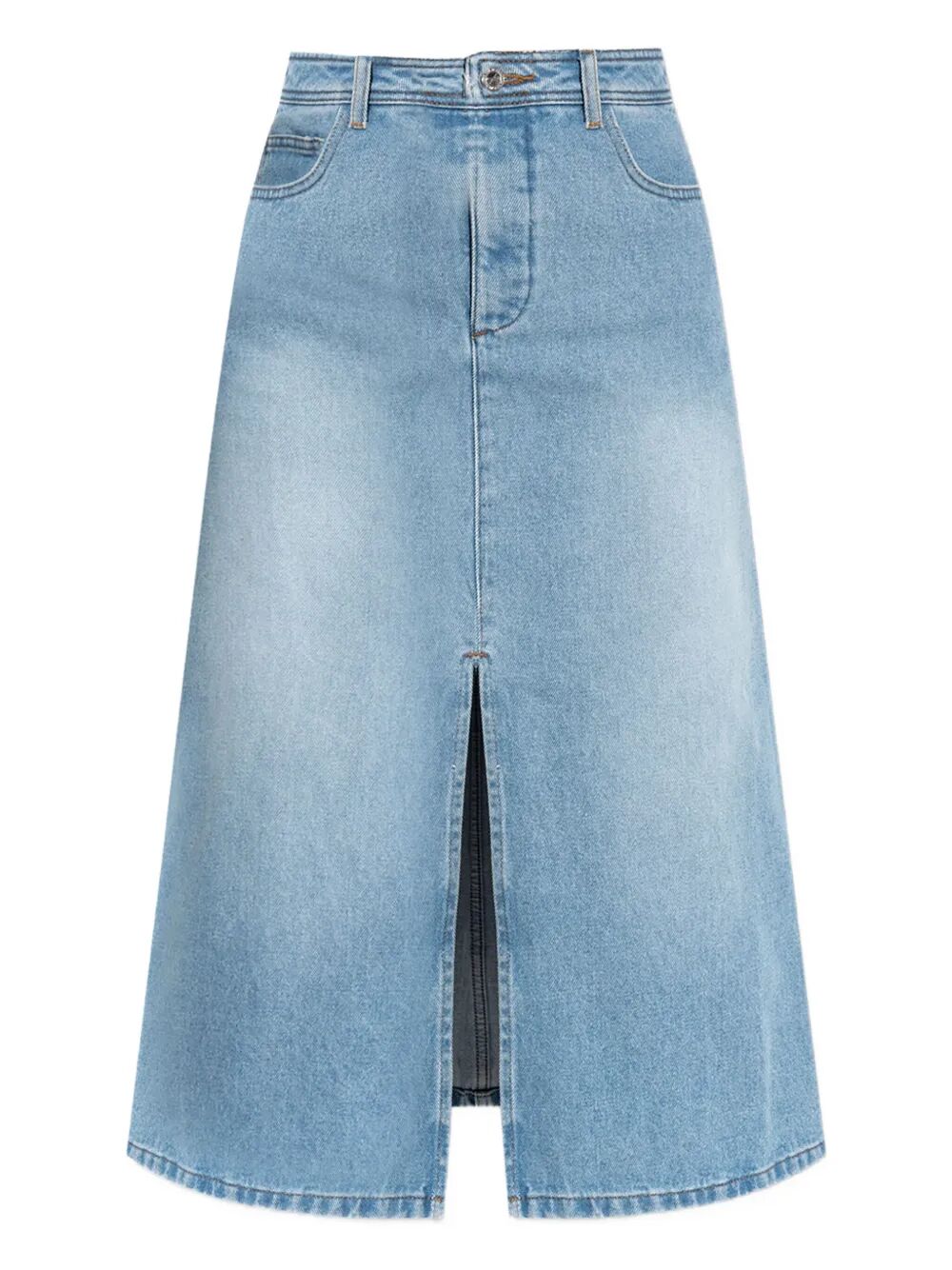 A.P.C. Classic A-Line Midi Skirt with Five-Pocket Design