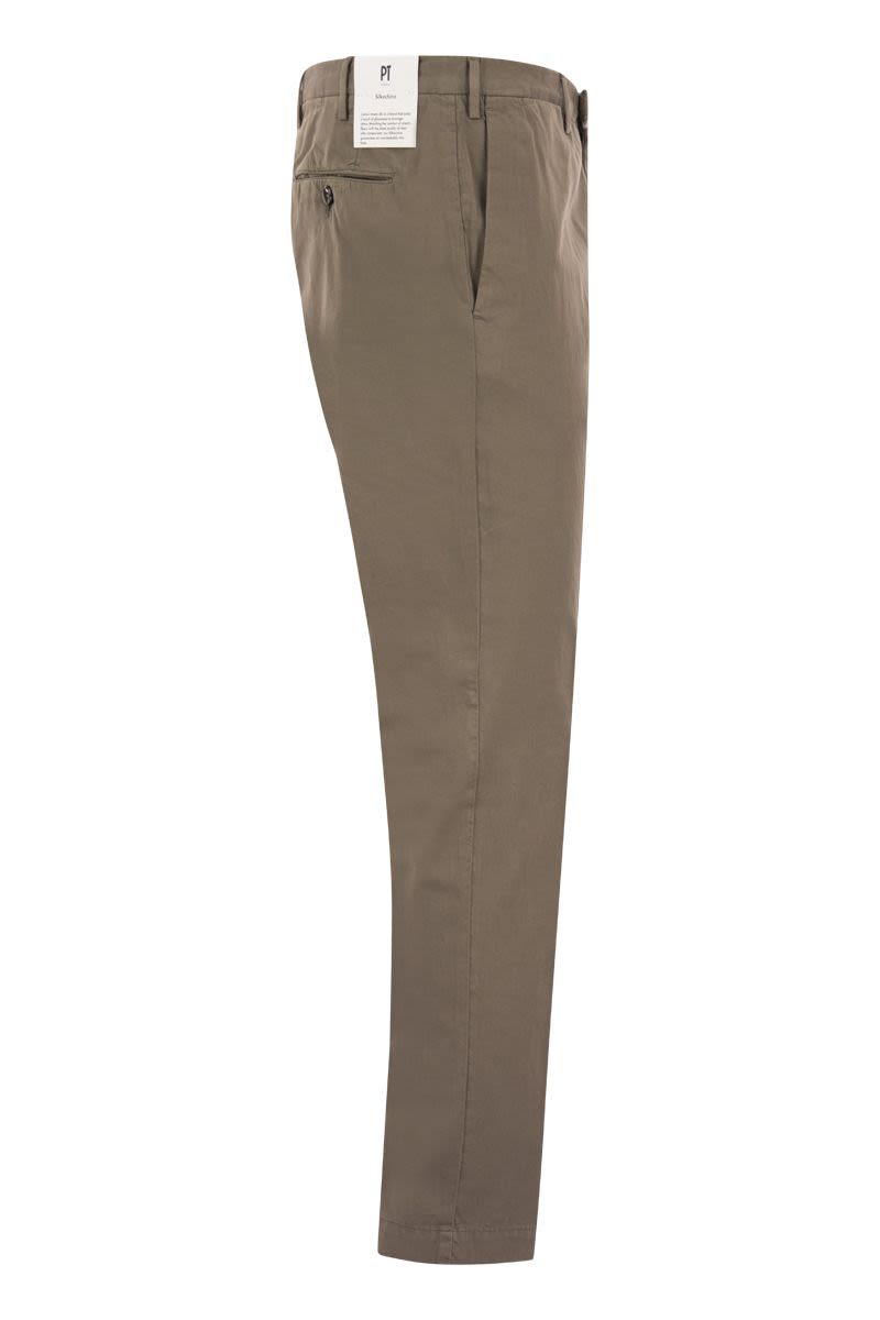 PT01 Superslim Trousers in Cotton and Silk