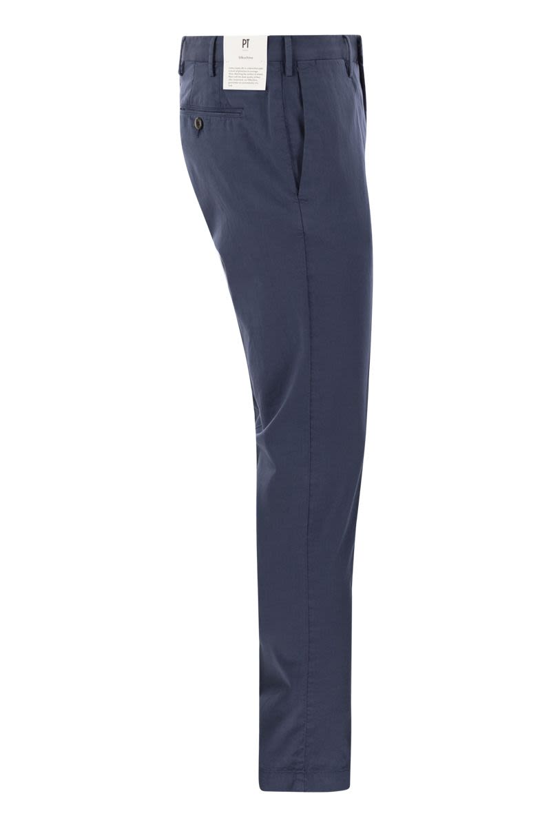 PT01 Men's Cotton and Silk Skinny Trousers