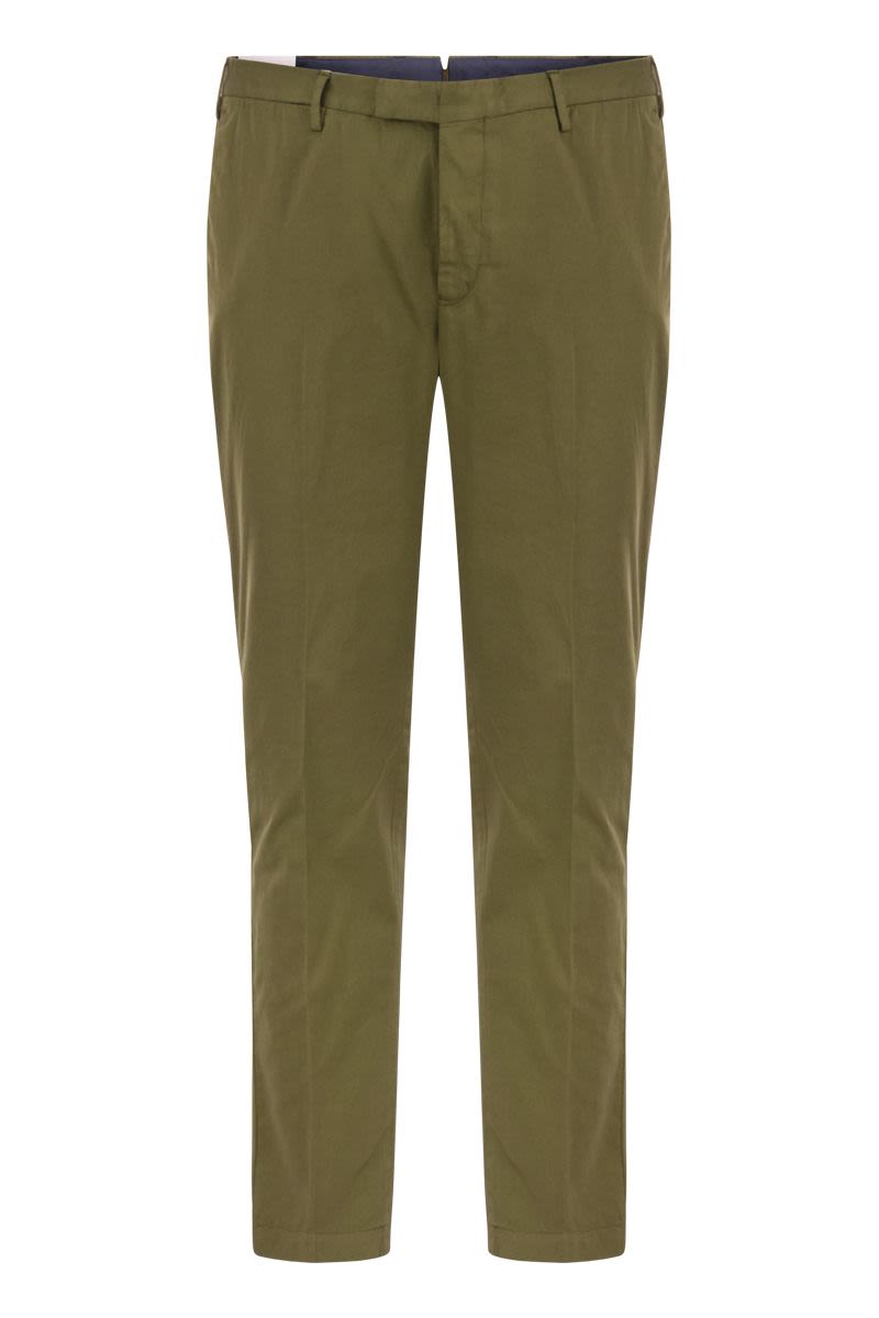 PT01 Men's Skinny Cotton-Silk Trousers