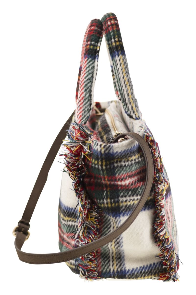 MC2 SAINT BARTH Wool-Effect Handbag with Logo - 30cm x 23cm x 13cm