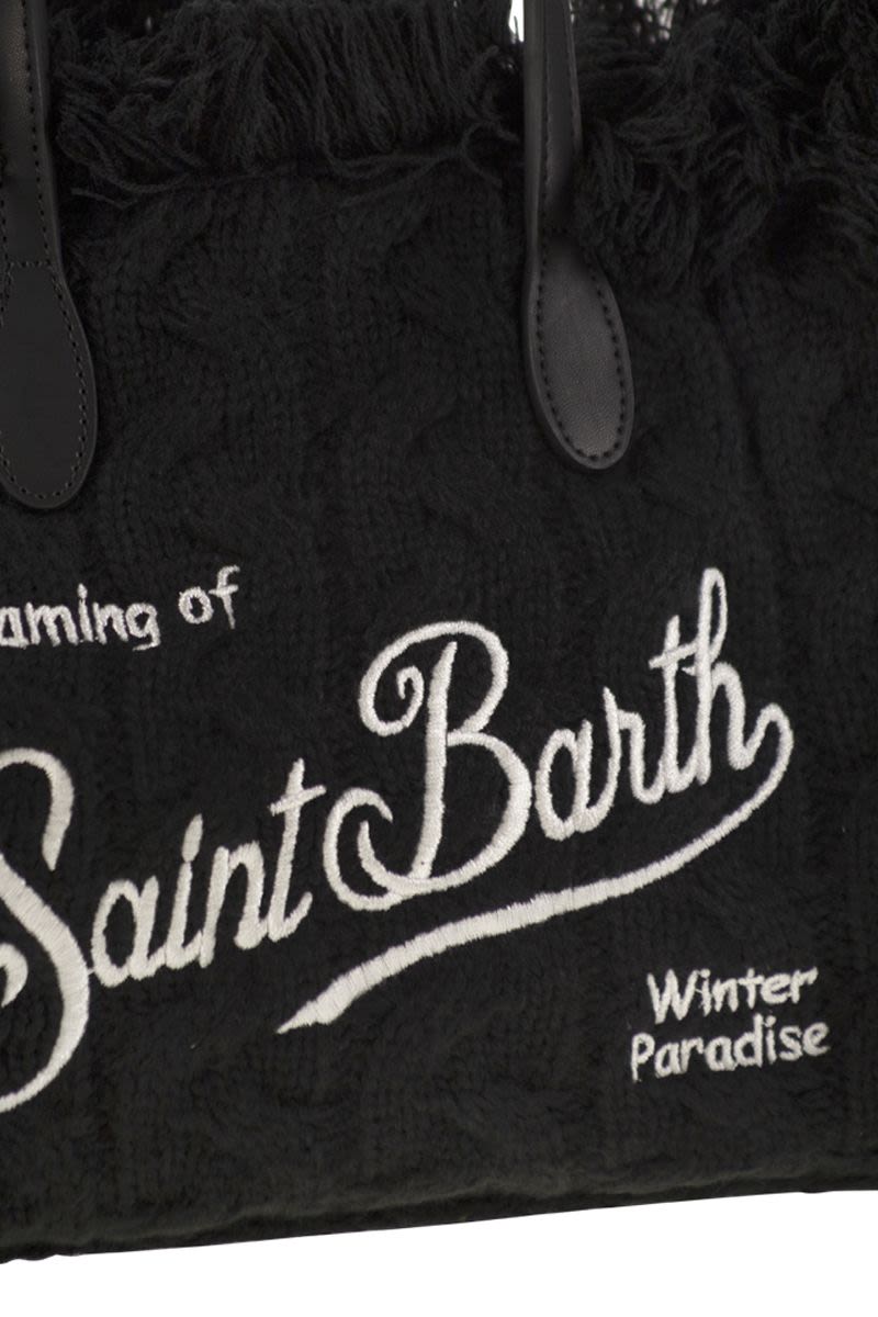 MC2 SAINT BARTH Colette Wool-Effect Handbag with Logo - W 30 X H 23 X D 13 CM