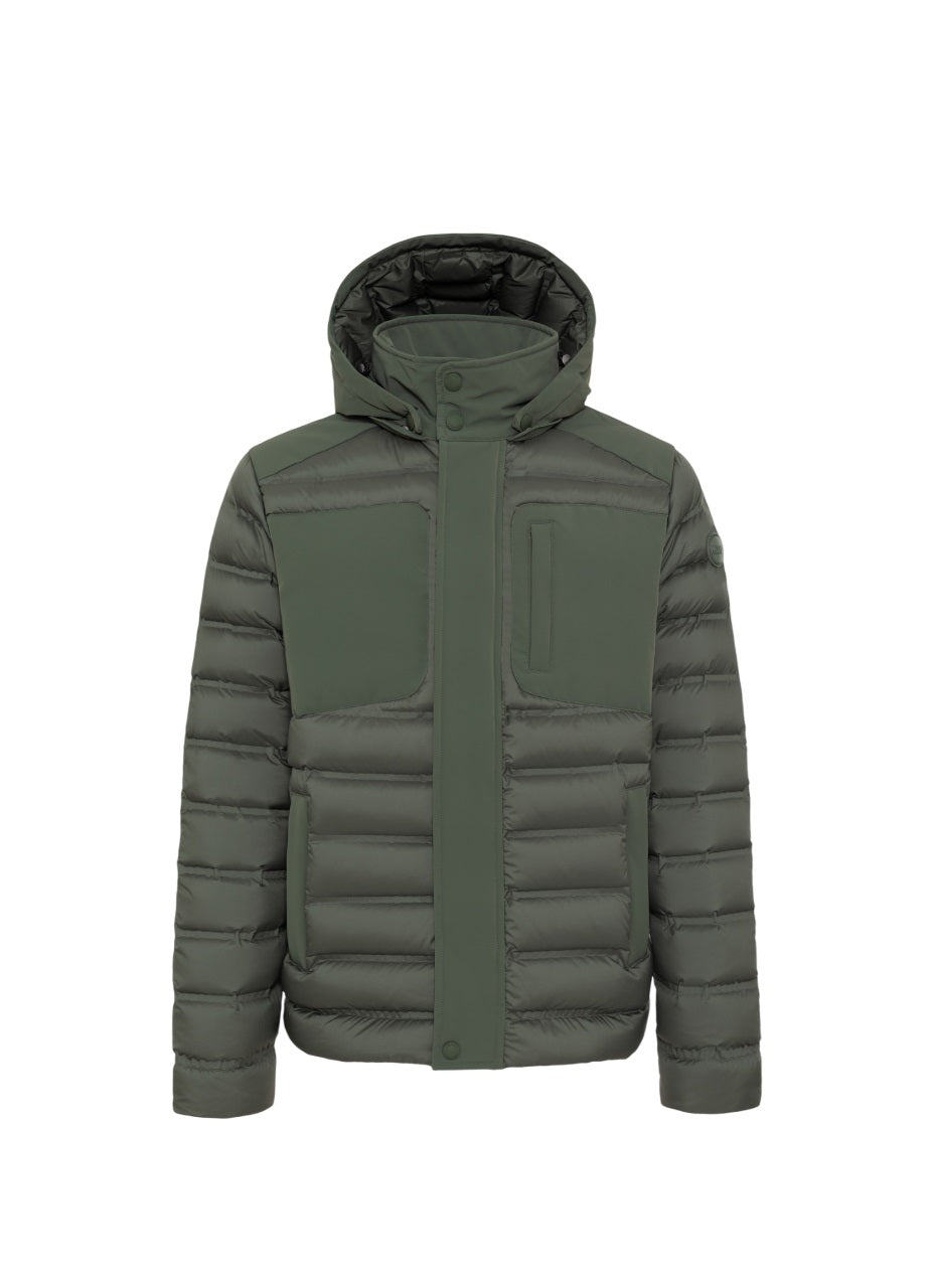 COLMAR Men's Quilted Down Jacket with Detachable Hood