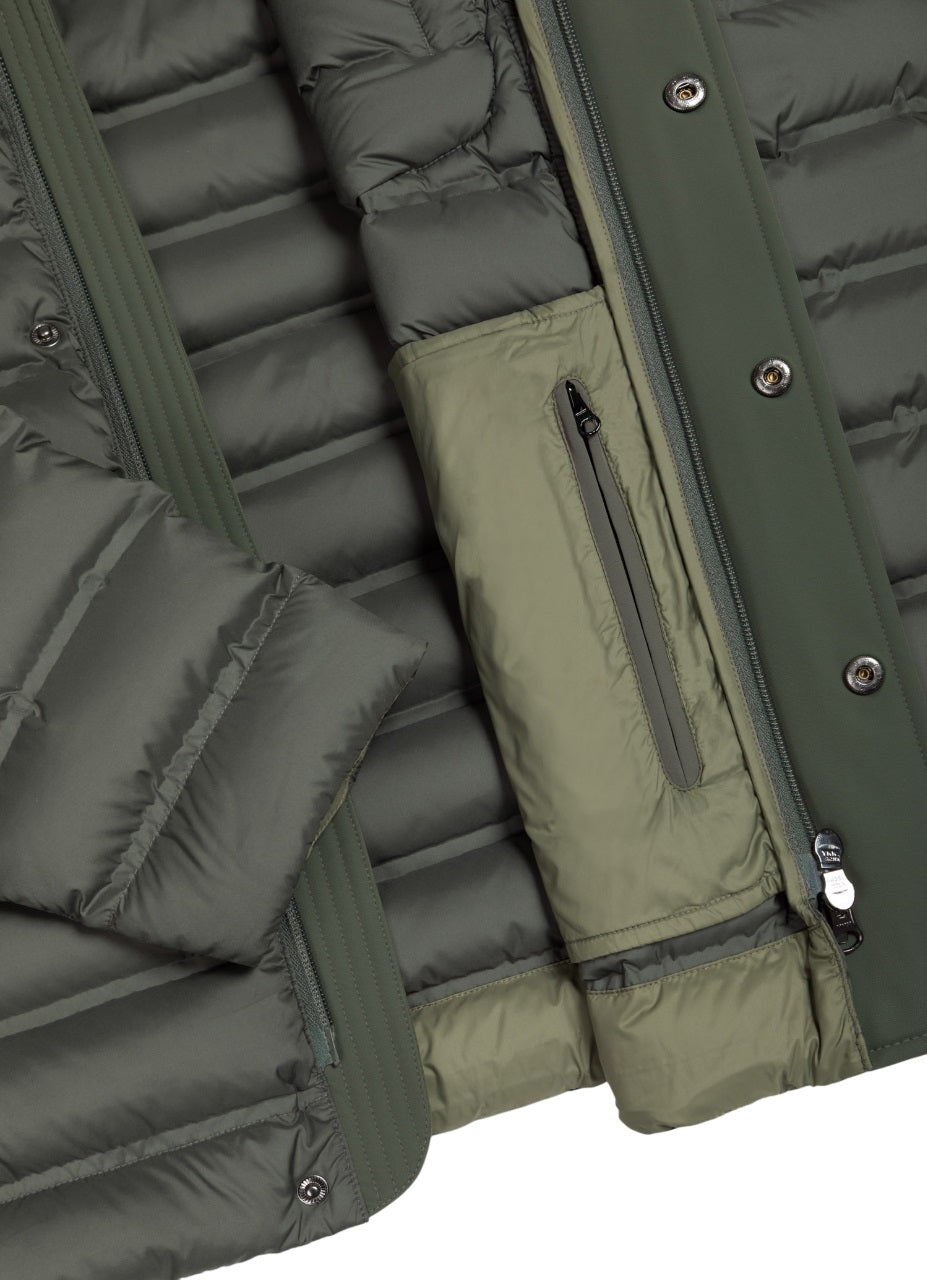 COLMAR Men's Quilted Down Jacket with Detachable Hood