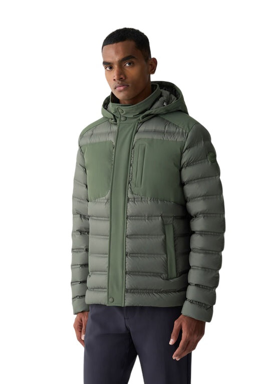 COLMAR Men's Quilted Down Jacket with Detachable Hood