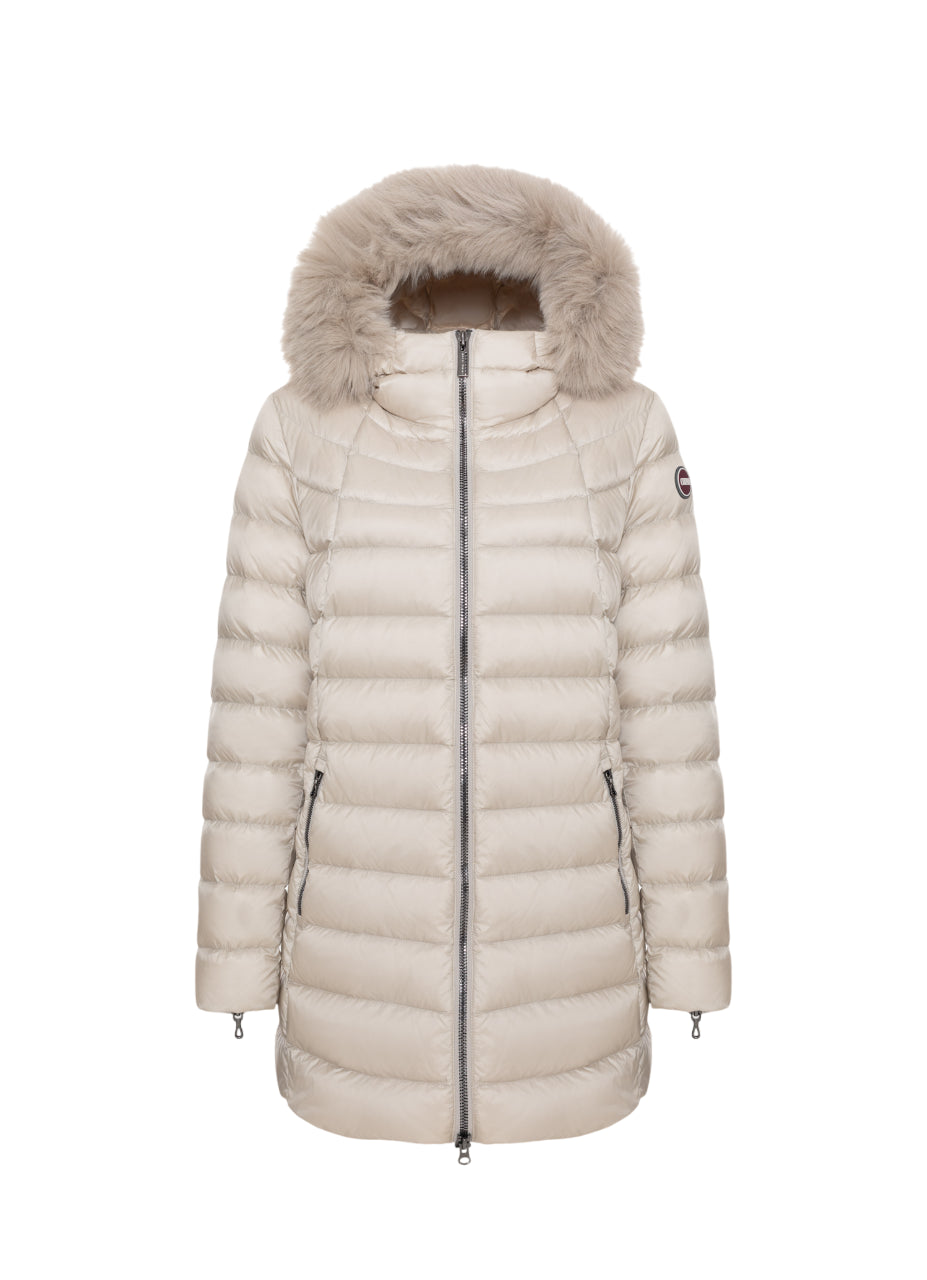 COLMAR Women's Slim Fit Jacket with Faux Fur Hood