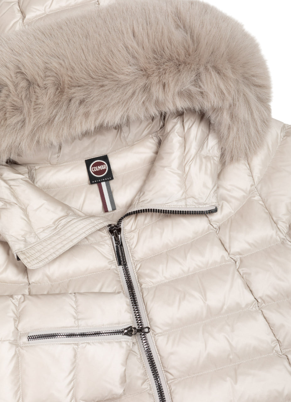 COLMAR Women's Slim Fit Jacket with Faux Fur Hood