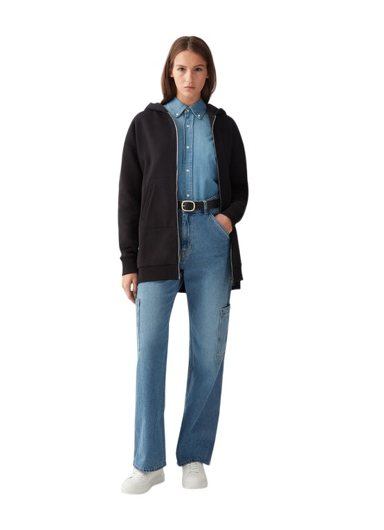 COLMAR Oversized Women's Hooded Sweatshirt - 76 cm Center Back Length