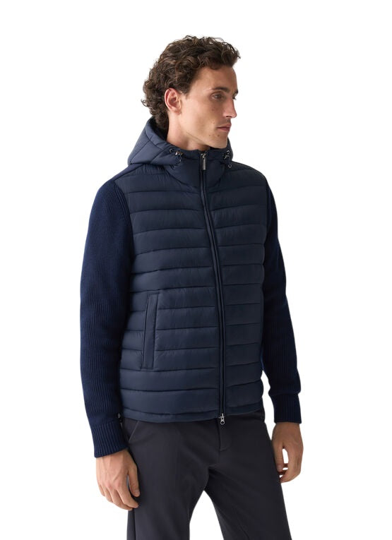 COLMAR Men's Quilted Windbreaker with Adjustable Hood