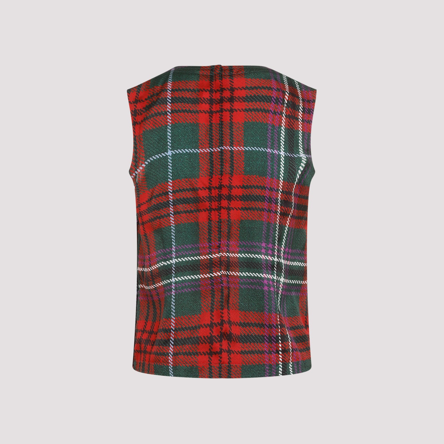 COMME DES GARÇONS Pleated Tartan Top for Women - Sleeveless Style