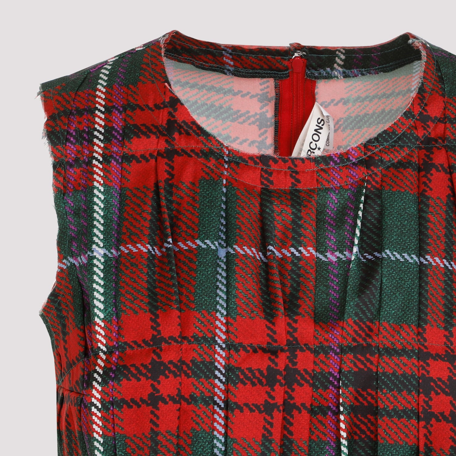 COMME DES GARÇONS Pleated Tartan Top for Women - Sleeveless Style