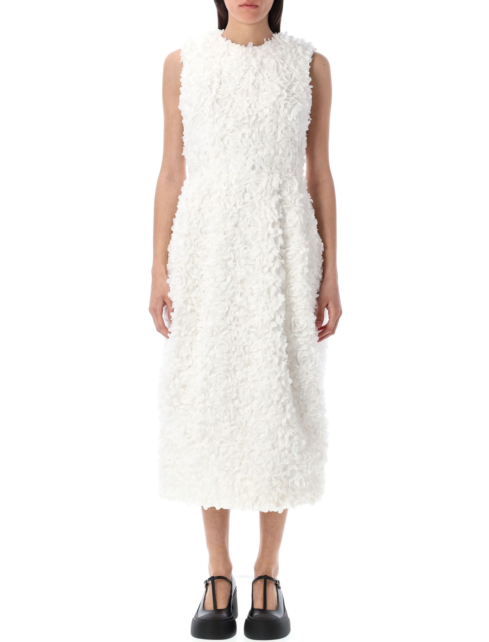 COMME DES GARÇONS Floral-appliqué Midi Dress - Size S