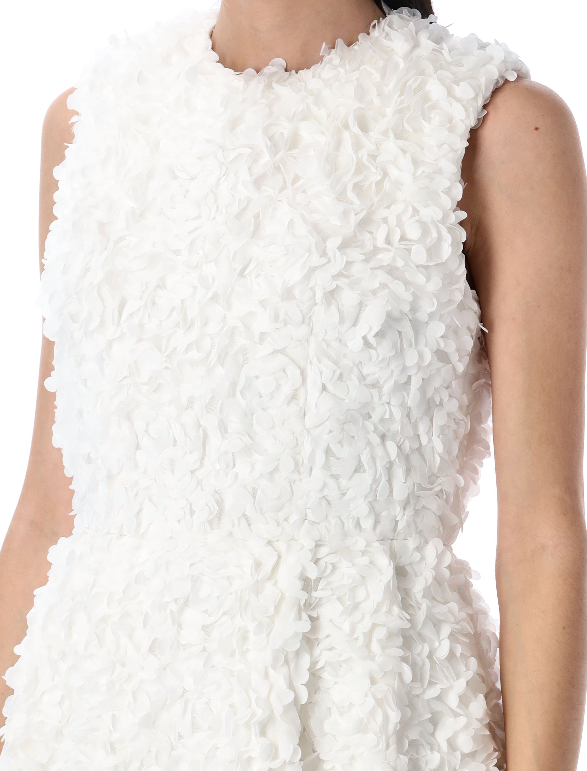 COMME DES GARÇONS Floral-appliqué Midi Dress - Size S