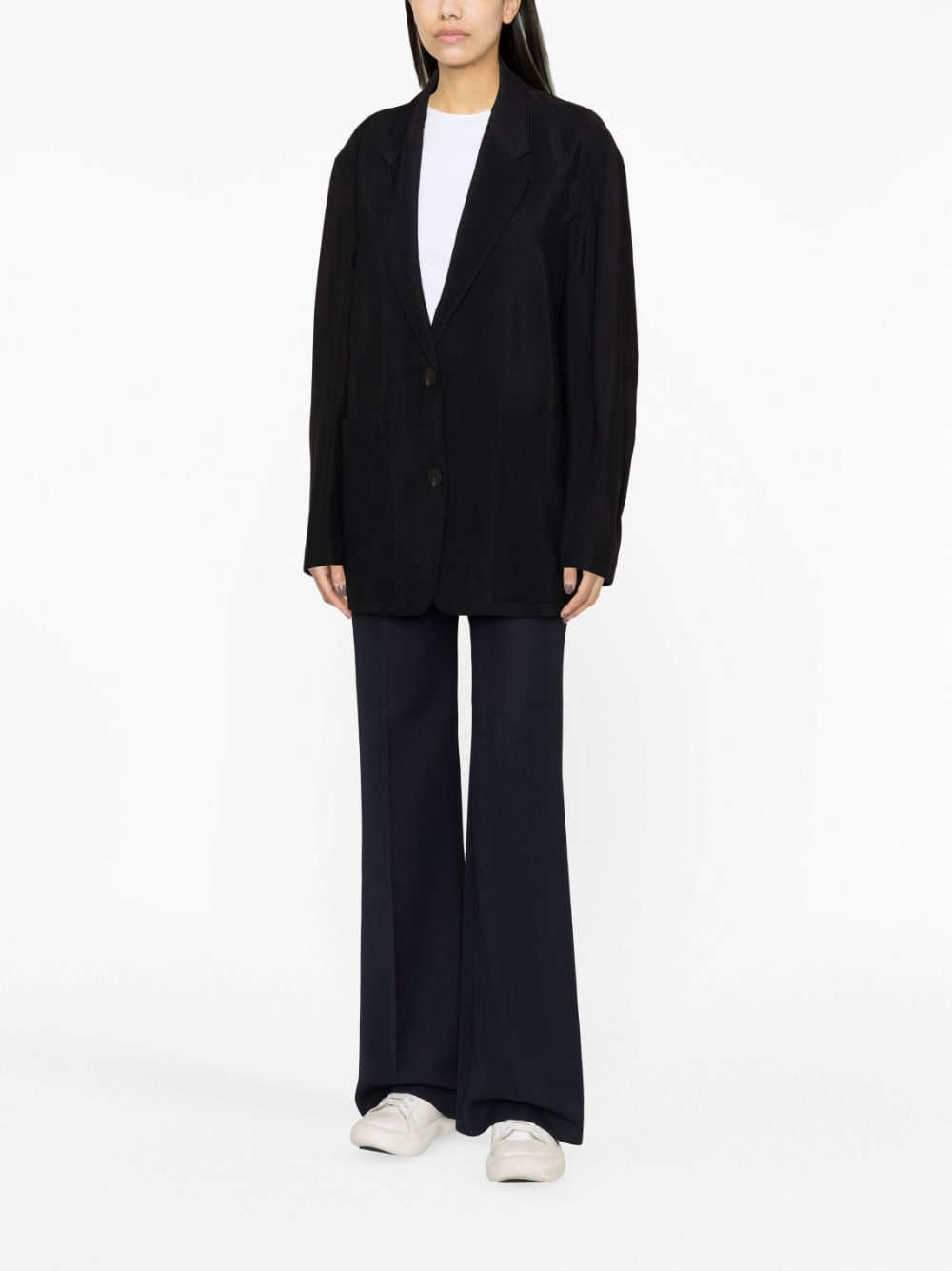 STUDIO NICHOLSON Cotton Blend Single-Breasted Blazer