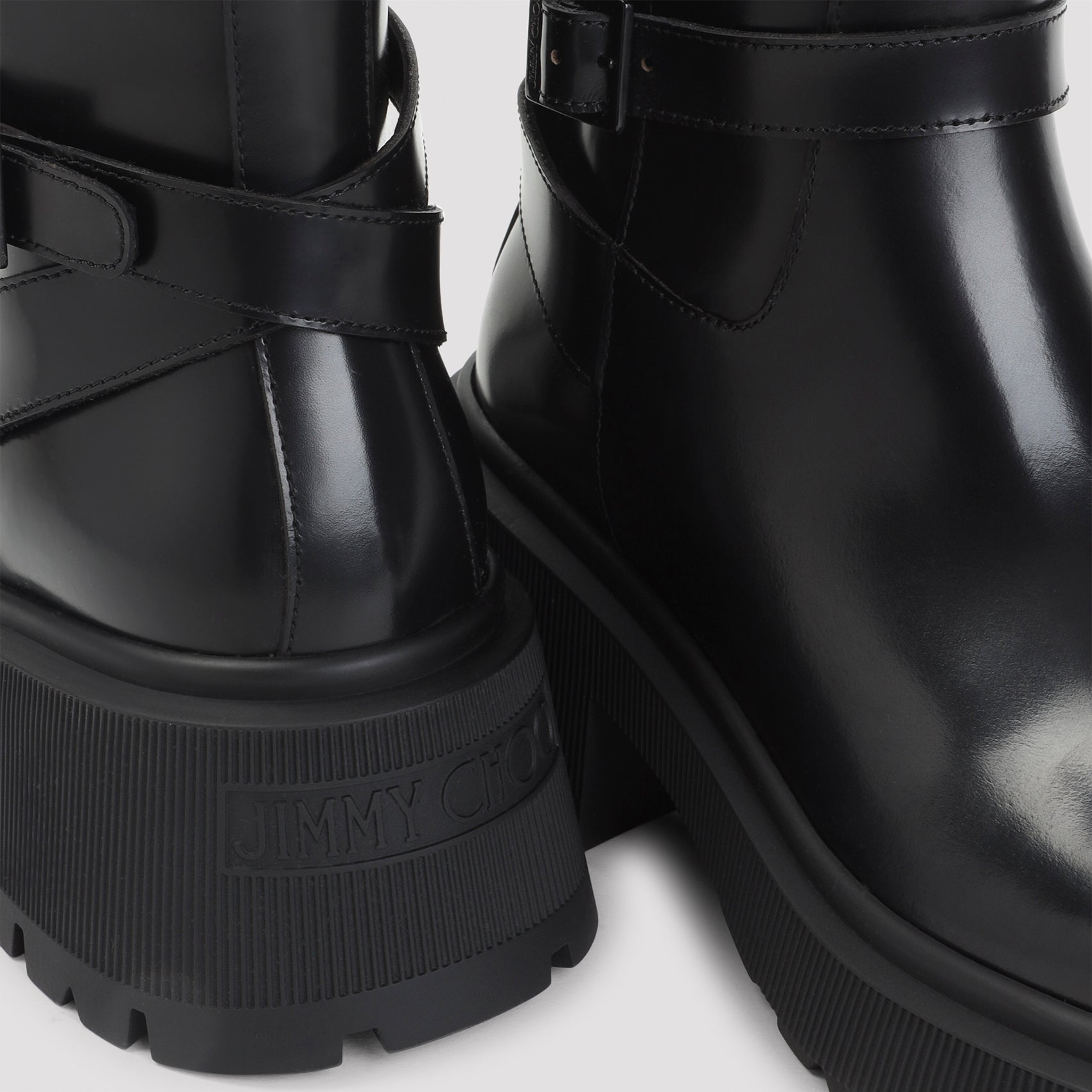 JIMMY CHOO Soft Box 100% Leather Conny Flat Boots - Heel Height: 5.5cm