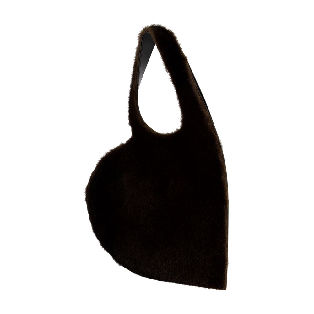 COPERNI Mini Faux Fur Heart Shoulder Handbag