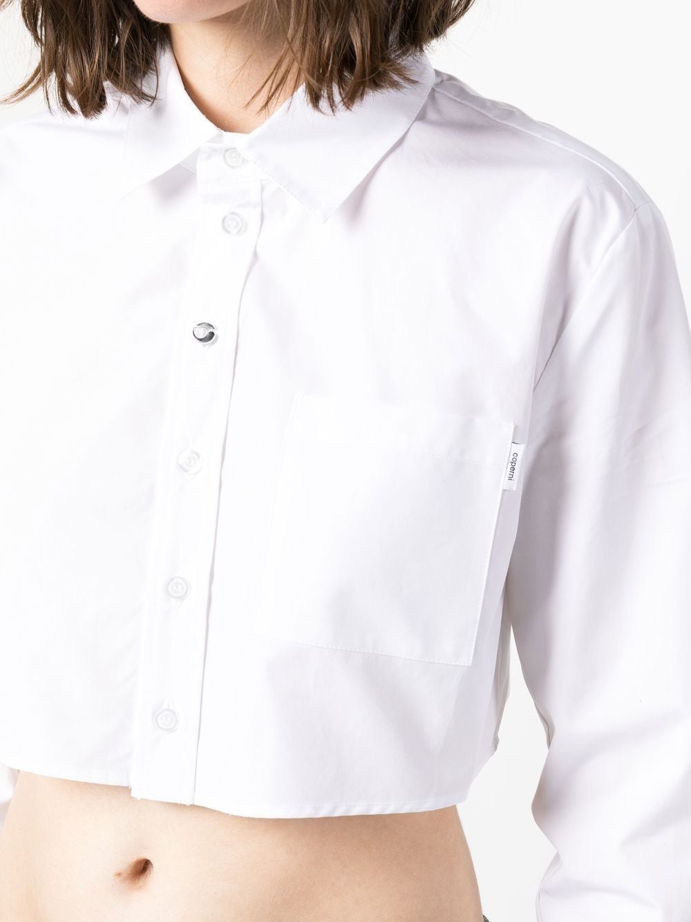 COPERNI Cotton Cropped Mini Shirt