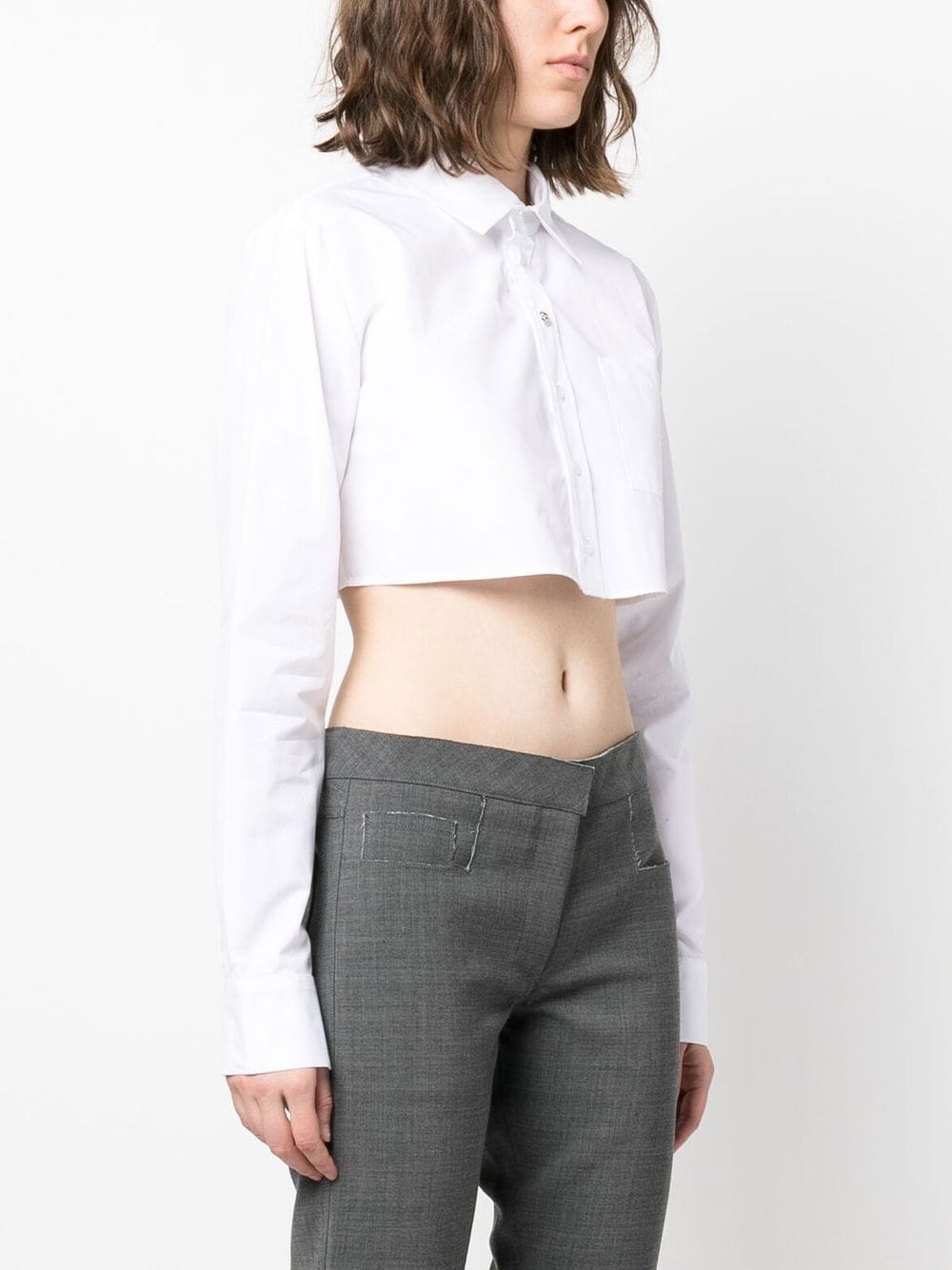 COPERNI Cotton Cropped Mini Shirt