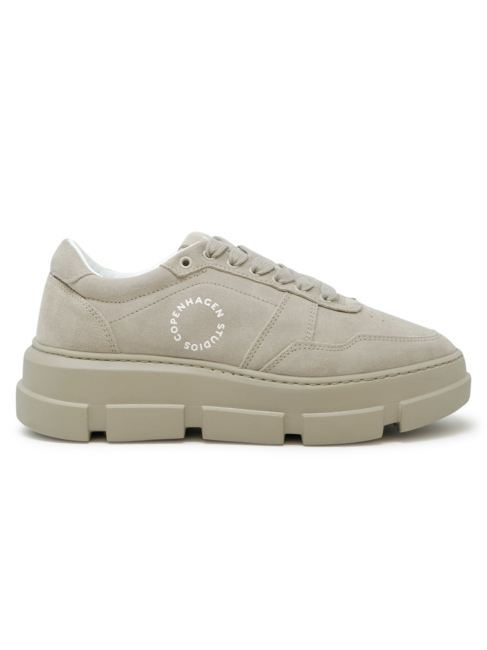 COPENHAGEN Light Stone Suede Sneakers for Women