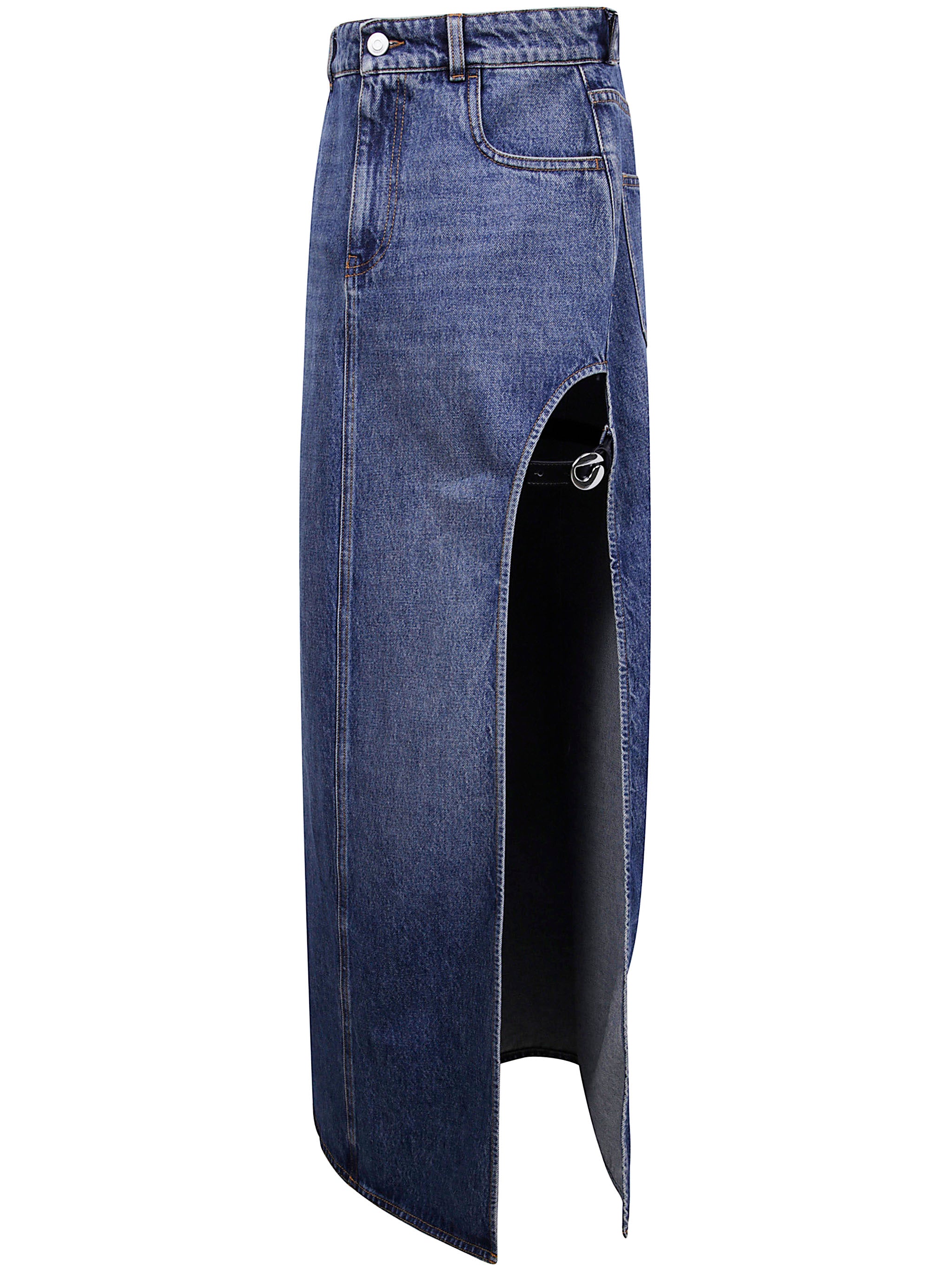 COPERNI Garter Belt Denim Mini Skirt