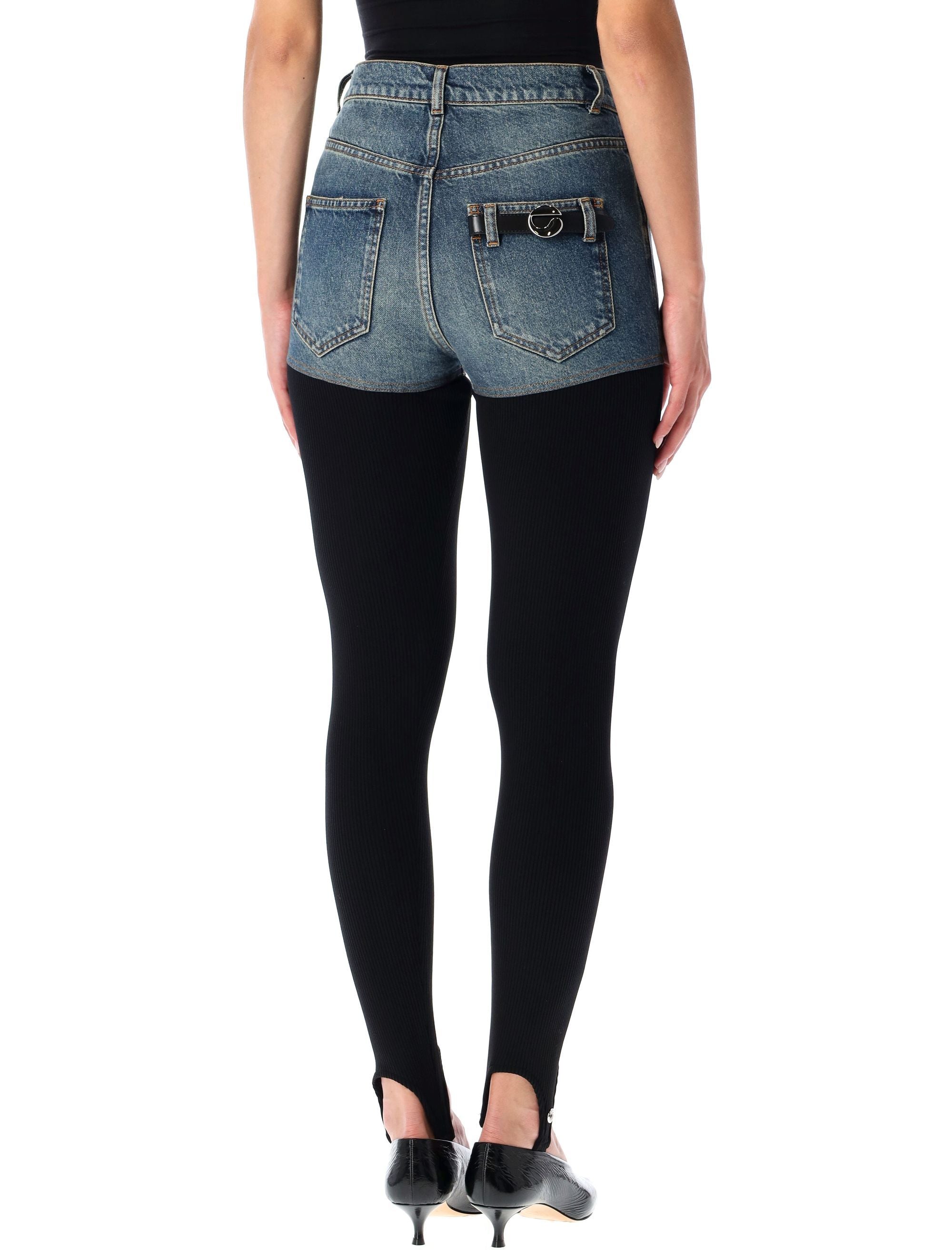 COPERNI Hybrid Rib Knit and Denim Trompe-L’Œil Pants - Size 36