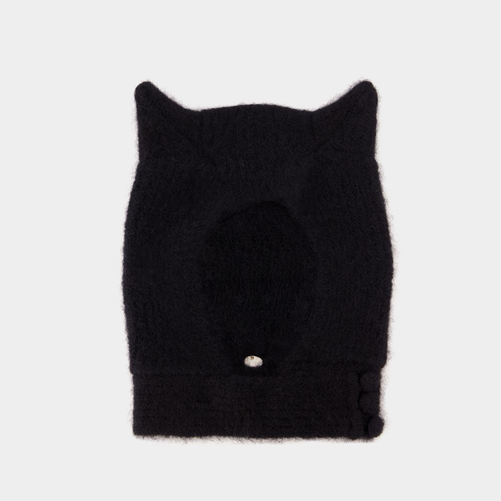 COPERNI Knit HORN BEANIE with Side Button Fastening