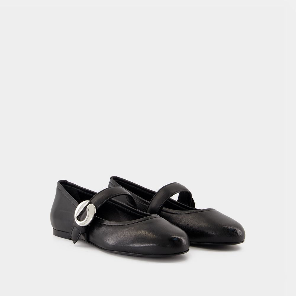 COPERNI Leather Ballet Flats with Logo-Buckle Fastening
