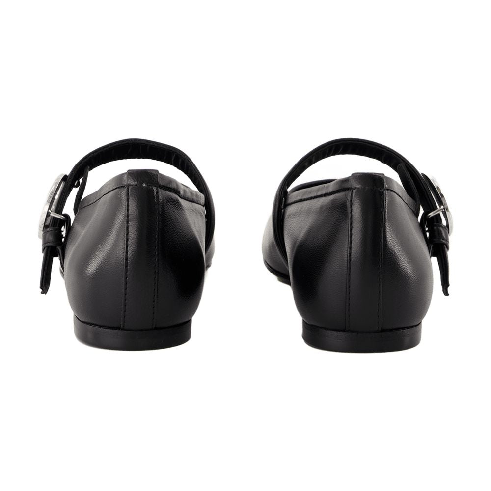 COPERNI Leather Ballet Flats with Logo-Buckle Fastening