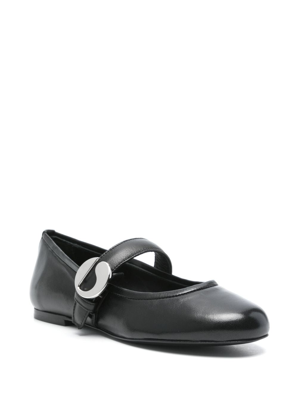 COPERNI Leather Ballet Flats with Logo-Buckle Fastening