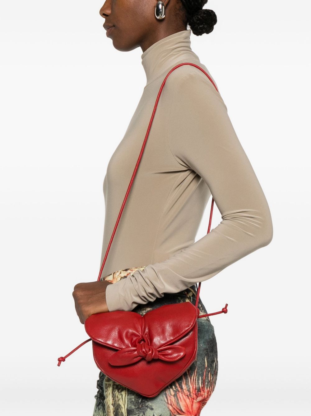 HEREU Heart-Shaped Drawstring Handbag