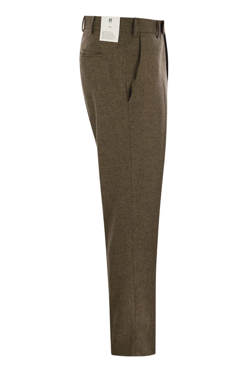 PT TORINO Rebel Wool and Silk Flannel Trousers - Regular Fit
