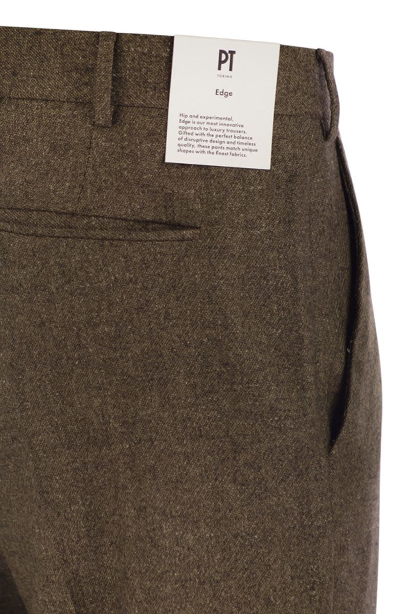 PT TORINO Rebel Wool and Silk Flannel Trousers - Regular Fit